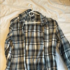 Diesel Gray Plaid Button-Up Shirt